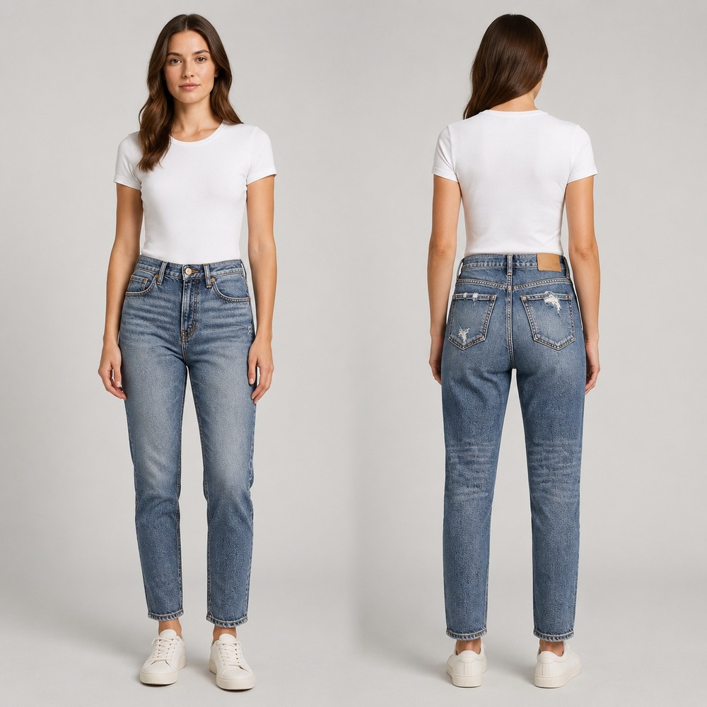 BKE Billie Jeans Womens 27 Slim Fit High Rise Ankle Distressed Stretch Denim